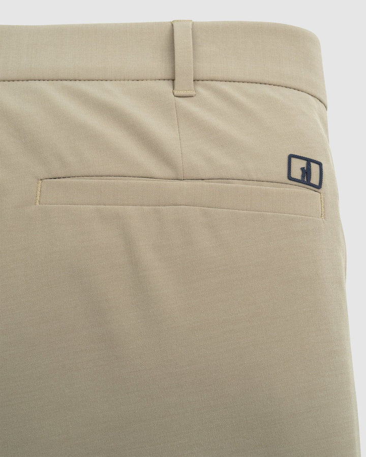 Johnnie-O Mulligan Performance Woven Shorts: Light Khaki