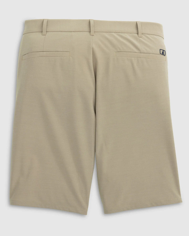 Johnnie-O Mulligan Performance Woven Shorts: Light Khaki