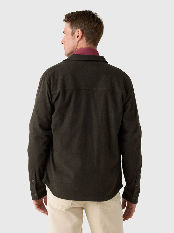 Johnnie-O Brushed Shacket: Moss