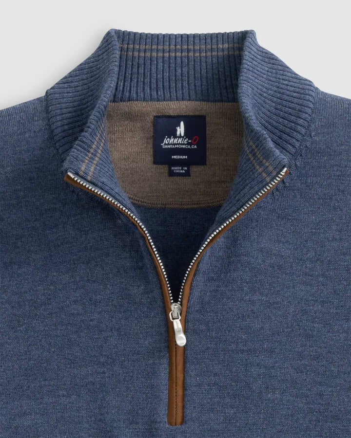 Johnnie-O Raynor Merino 1/4 Zip Sweater: Laguna Blue