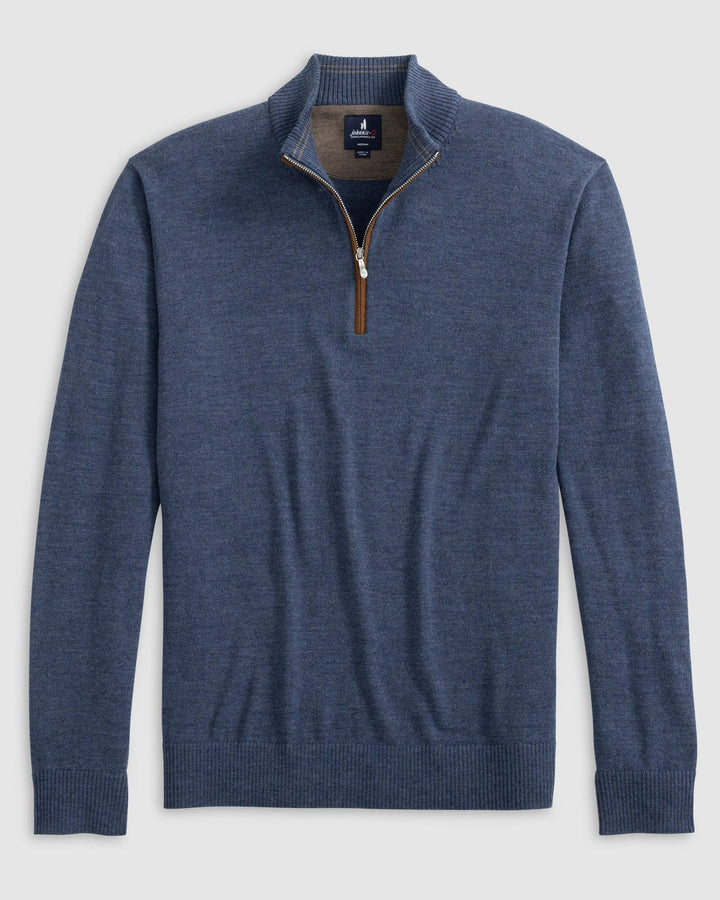 Johnnie-O Raynor Merino 1/4 Zip Sweater: Laguna Blue