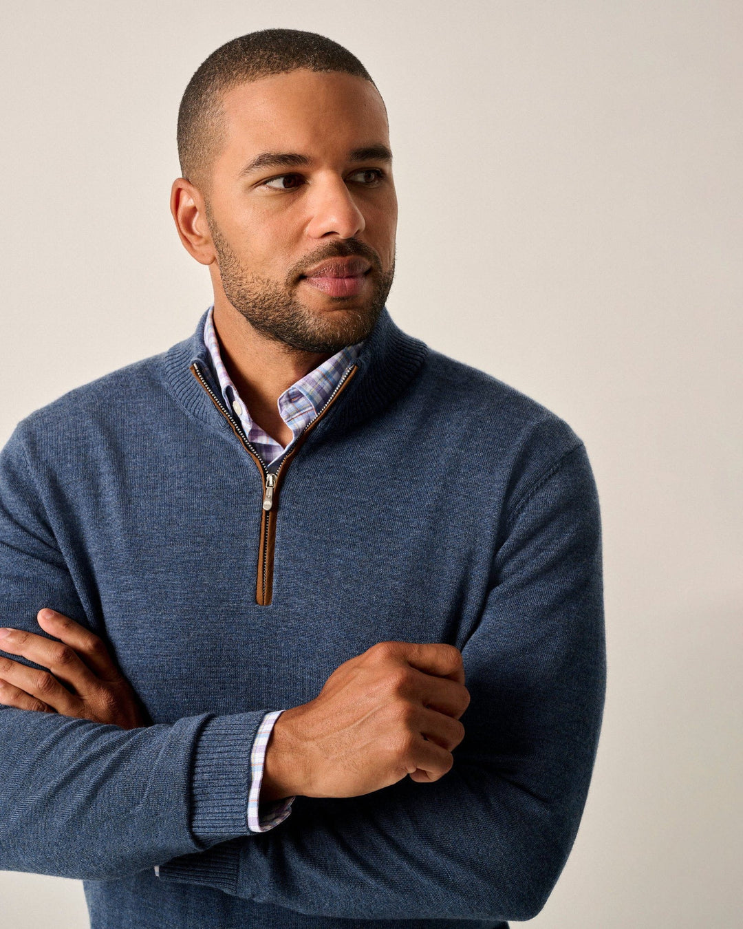 Johnnie-O Raynor Merino 1/4 Zip Sweater: Laguna Blue