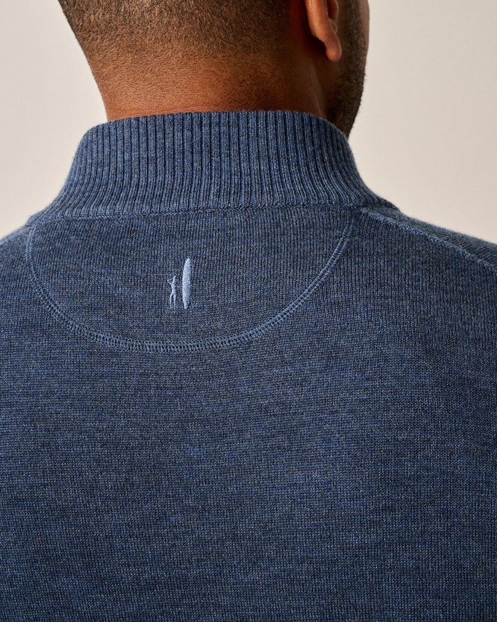 Johnnie-O Raynor Merino 1/4 Zip Sweater: Laguna Blue