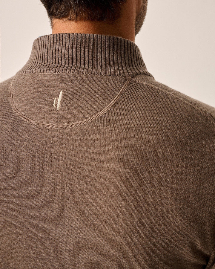 Johnnie-O Raynor Merino 1/4 Zip Sweater: Walnut