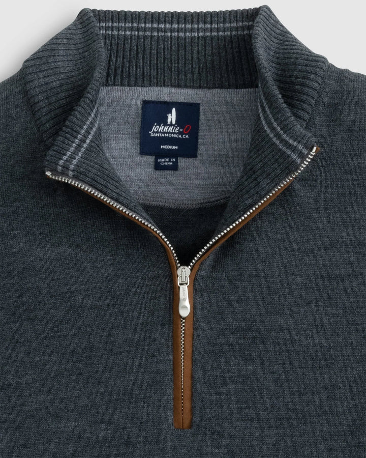 Johnnie-O Raynor Merino 1/4 Zip Sweater: Smoke