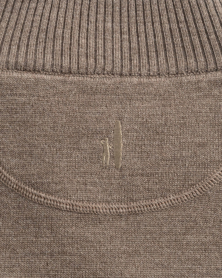 Johnnie-O Raynor Merino 1/4 Zip Sweater: Walnut