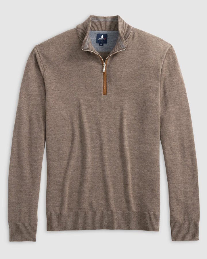 Johnnie-O Raynor Merino 1/4 Zip Sweater: Walnut