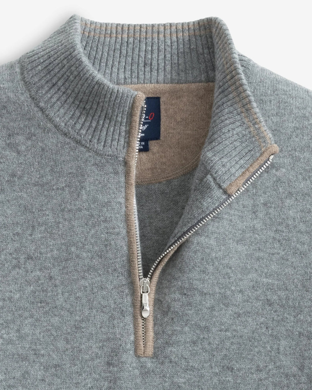 Johnnie-O Mayfair Cashmere Quarter Zip Sweater: Charcoal