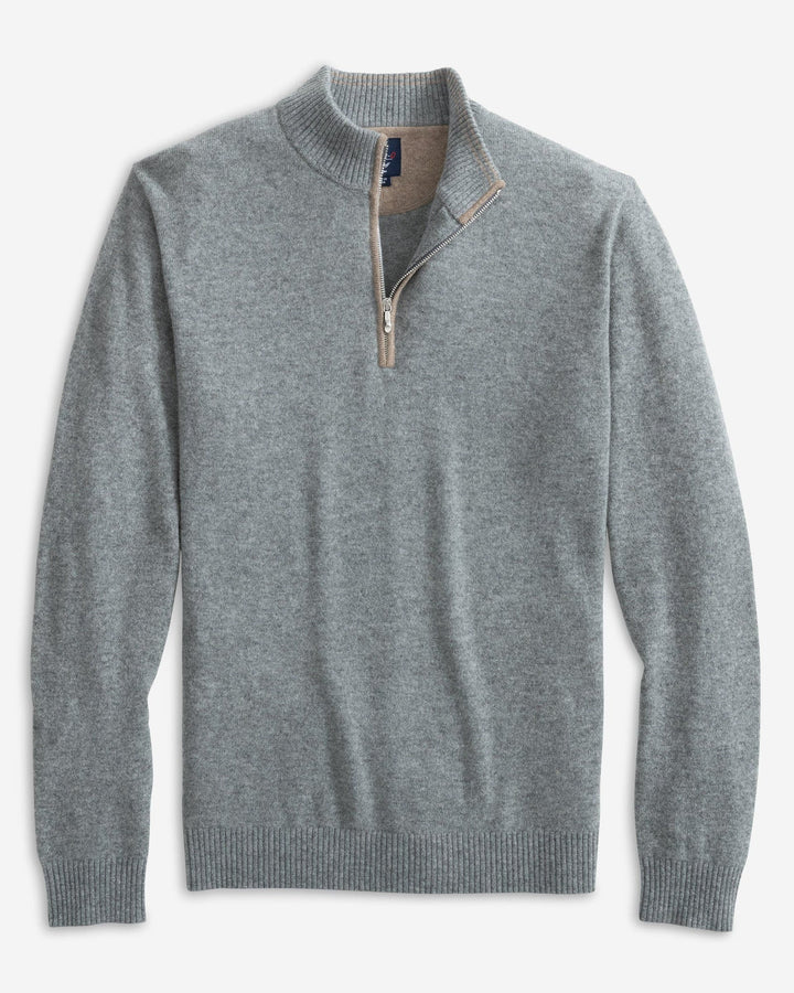 Johnnie-O Mayfair Cashmere Quarter Zip Sweater: Charcoal