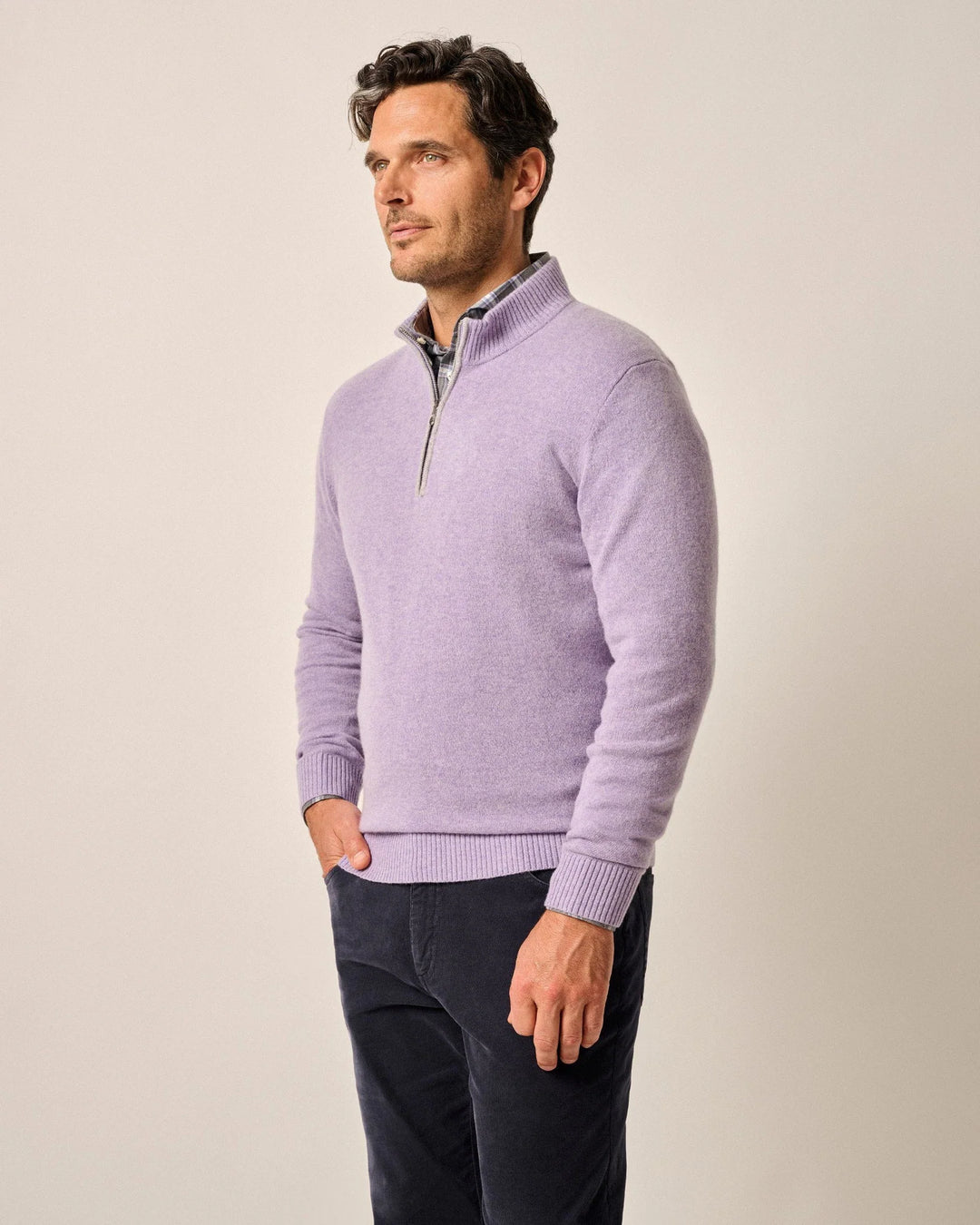 Johnnie-O Mayfair Cashmere Quarter Zip Sweater: Galaxy