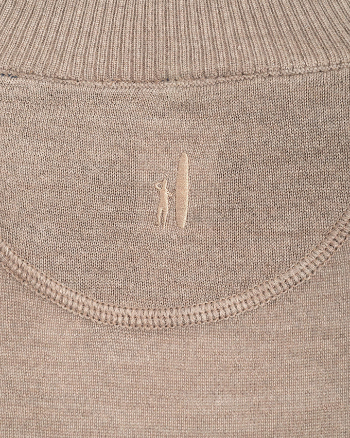 Johnnie-O: Baron Wool Blend 1/4 Zip Pullover Sweater: Oatmeal