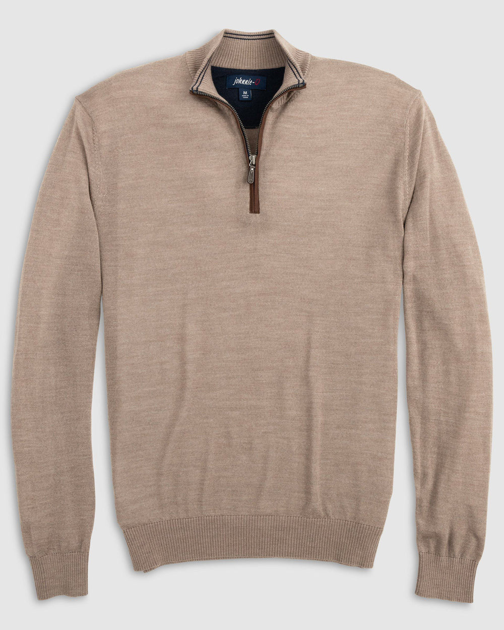 Johnnie-O: Baron Wool Blend 1/4 Zip Pullover Sweater: Oatmeal