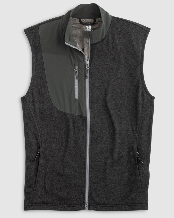 Johnnie-O Glover Performance Fleece Vest: Black