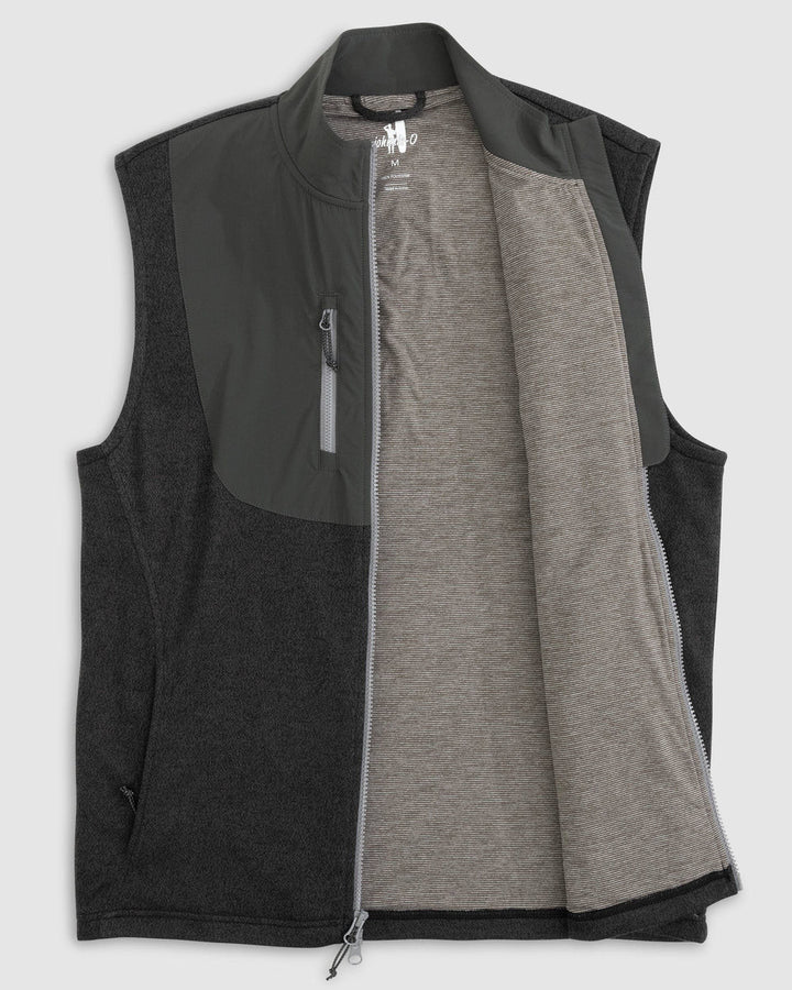 Johnnie-O Glover Performance Fleece Vest: Black