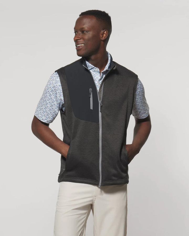 Johnnie-O Glover Performance Fleece Vest: Black