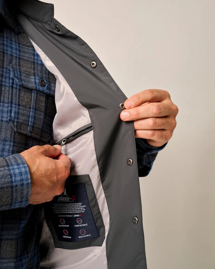 Johnnie-O Juno Apo Quilted Button Up Vest: Graphite