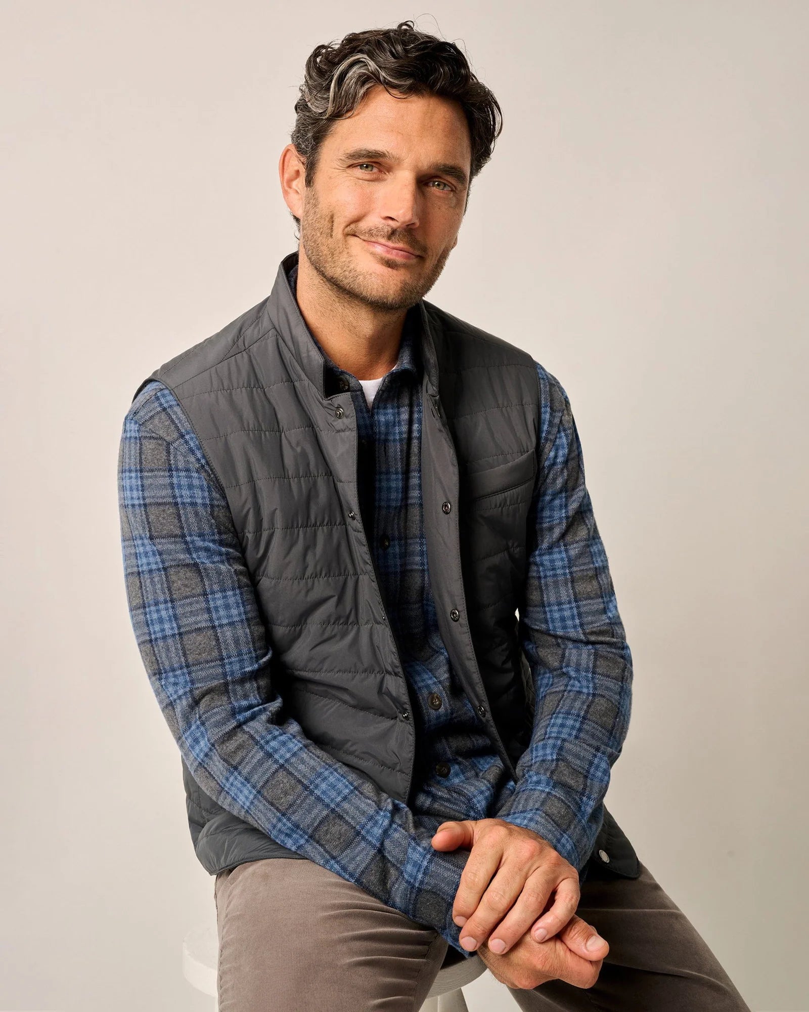 Johnnie-O Juno Apo Quilted Button Up Vest: Graphite – Craig Reagin