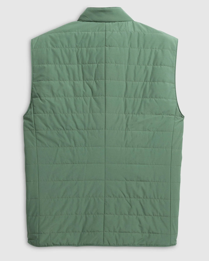 Johnnie-O Juno Apo Quilted Button Up Vest: Sage