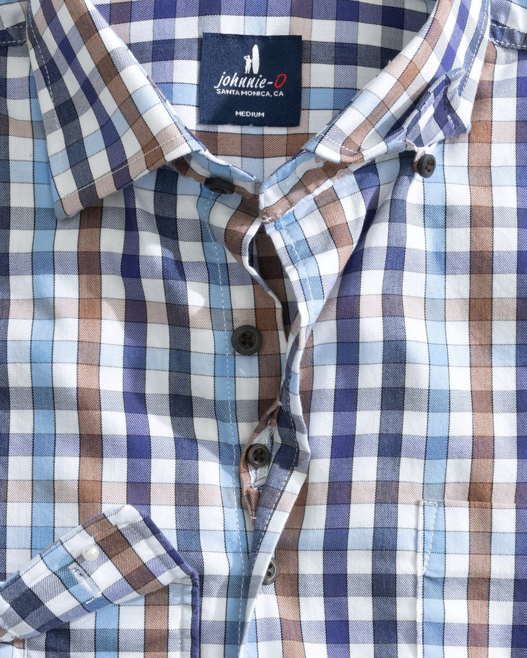 Johnnie-O Tucked Cotton Blend Button Up Shirt - Dartmouth: Laguna Blue