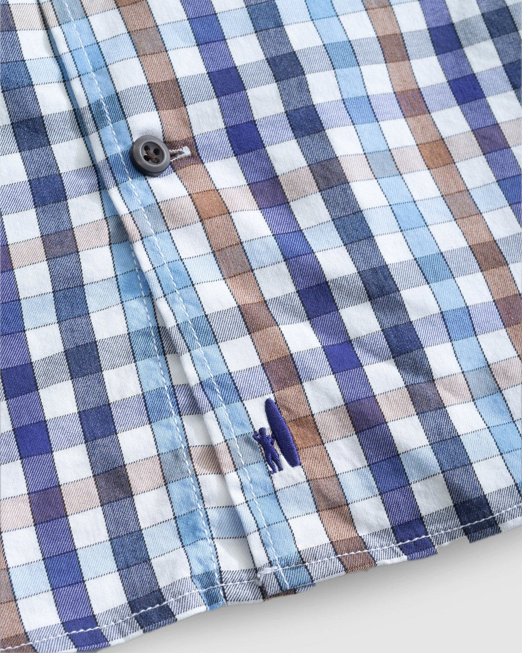 Johnnie-O Tucked Cotton Blend Button Up Shirt - Dartmouth: Laguna Blue