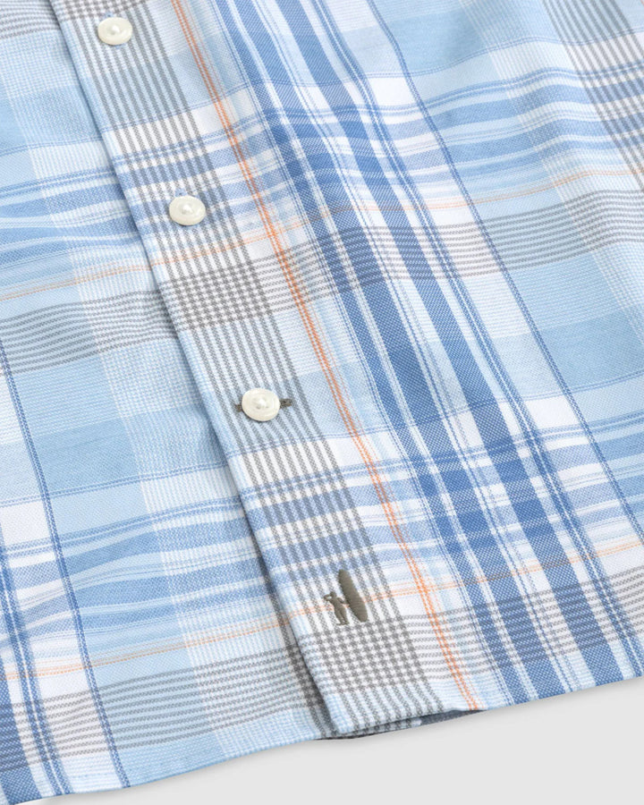 Johnnie-O Kiffin Performance Button Up Shirt: Maliblu