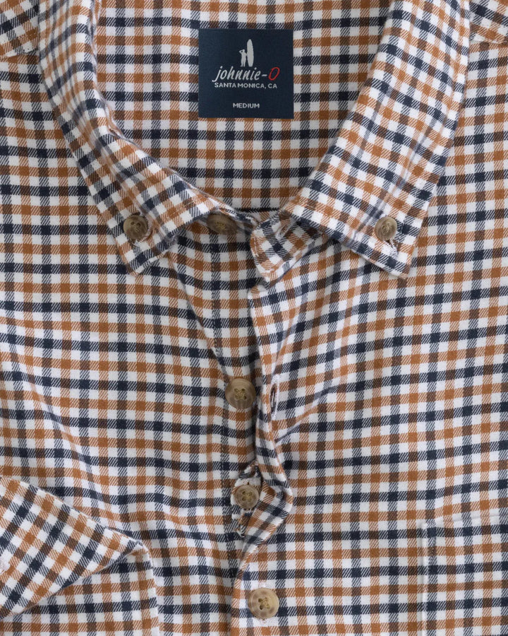 Johnnie-O  Sycamore Tucked Button Up Shirt: Brick