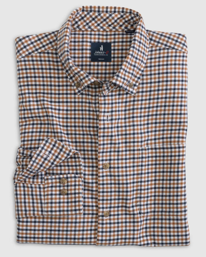 Johnnie-O  Sycamore Tucked Button Up Shirt: Brick