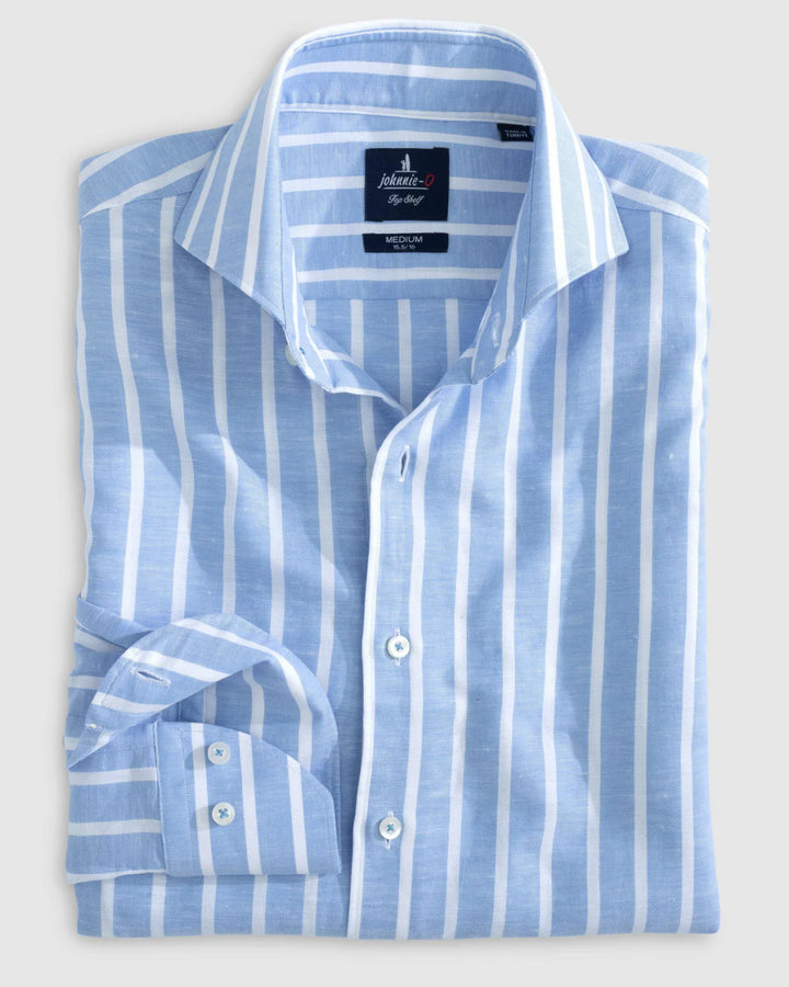 Johnnie-O Ocon Top Shelf Button Up Shirt: Laguna Blue