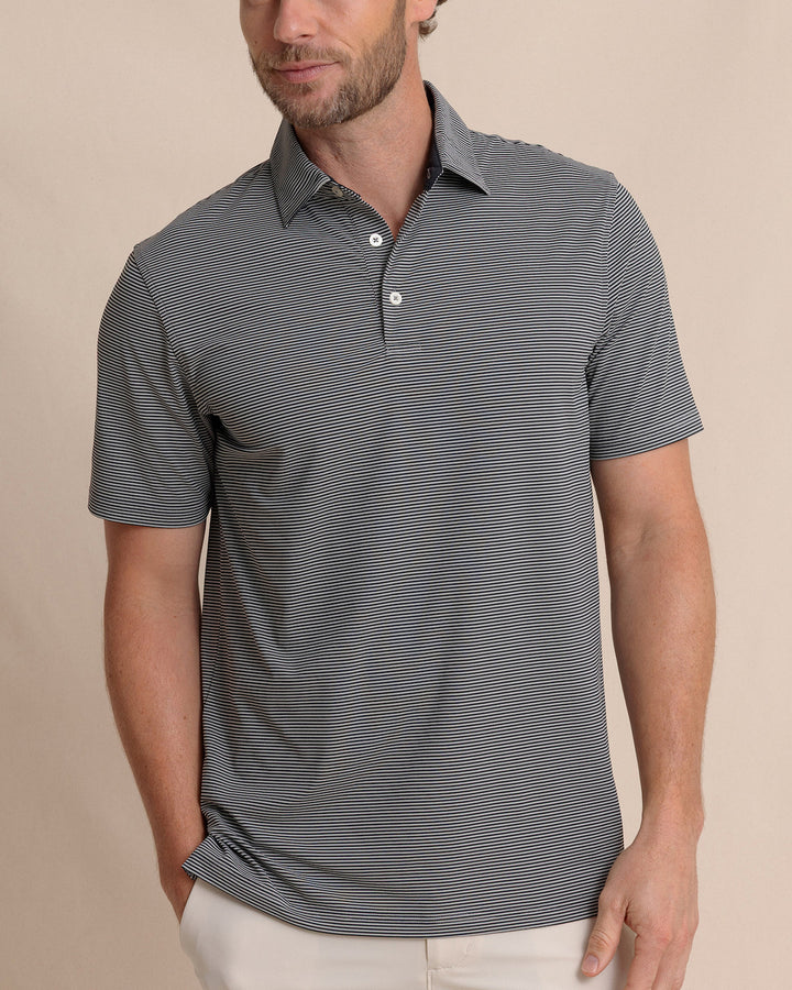 Southern Tide brrr°-eeze Meadowbrook Stripe Polo: Steel