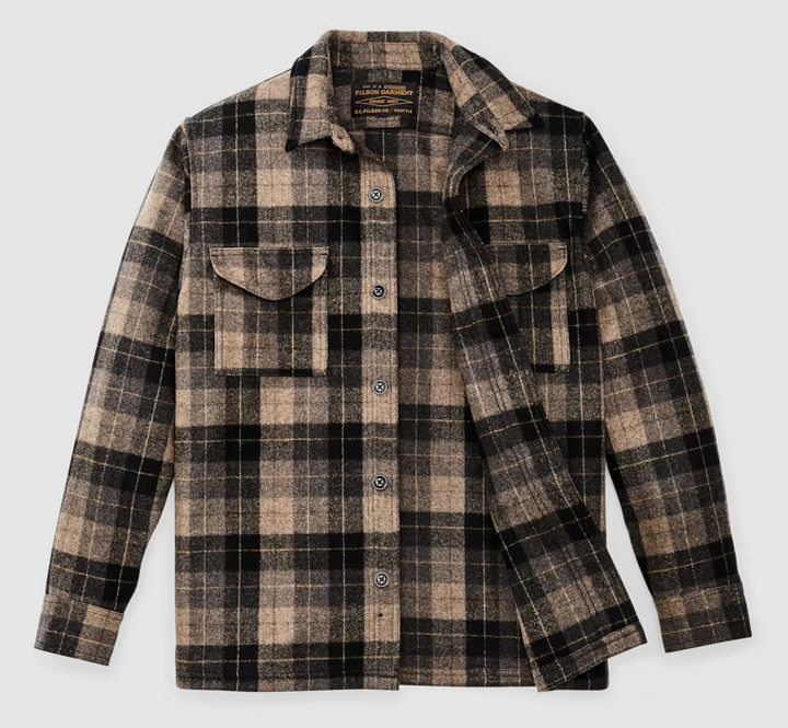 Filson Wool Jac-shirt: Oat, Brown, Heather Multi Plaid