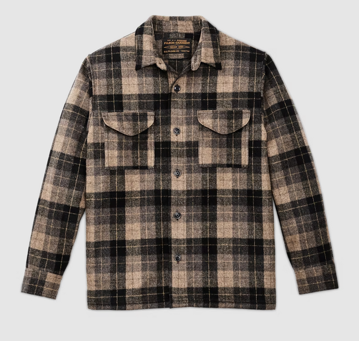 Filson Wool Jac-shirt: Oat, Brown, Heather Multi Plaid