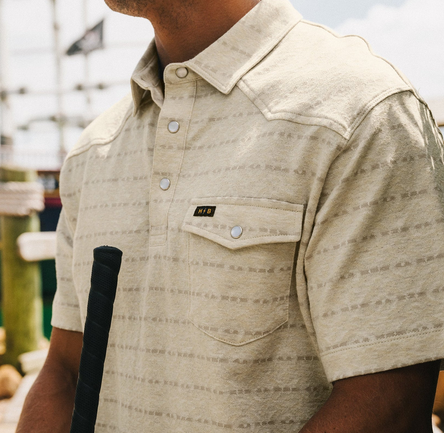 Howler Brothers Ranchero Jacquard Polo - Chiba Jacquard: Creme