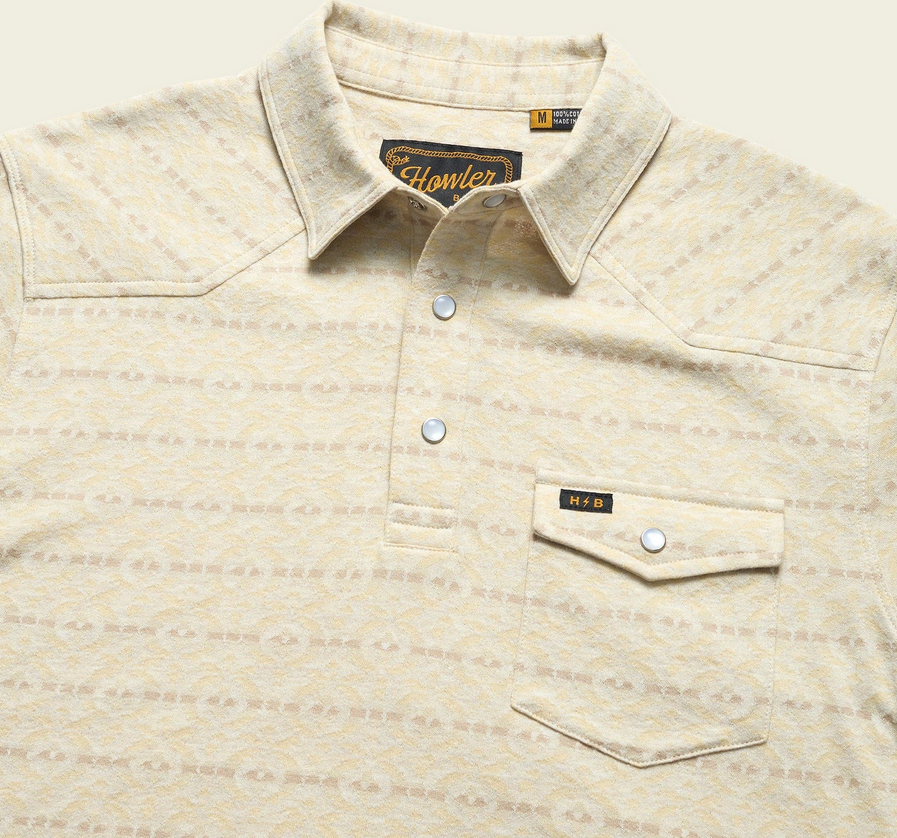 Howler Brothers Ranchero Jacquard Polo - Chiba Jacquard: Creme