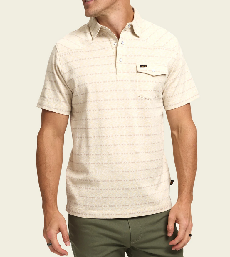 Howler Brothers Ranchero Jacquard Polo - Chiba Jacquard: Creme