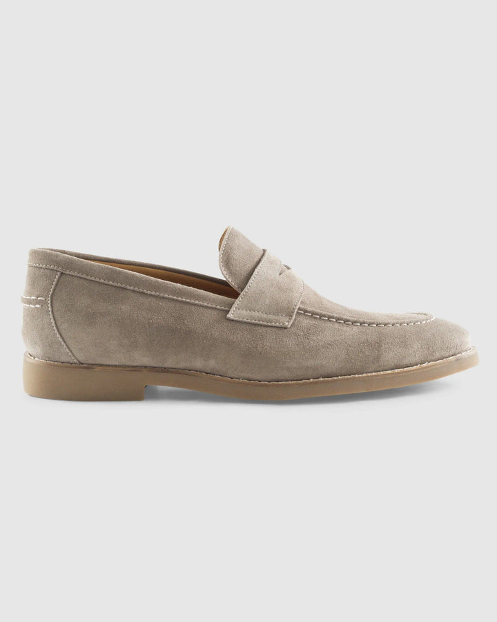 Johnnie-O J-Flex Suede Penny Loafer: Stone