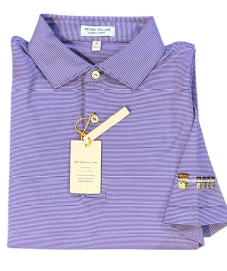 Peter Millar Jubilee Performance Jersey Polo "Lake Murray Dam Towers": Windsor Blue/Purple Iris