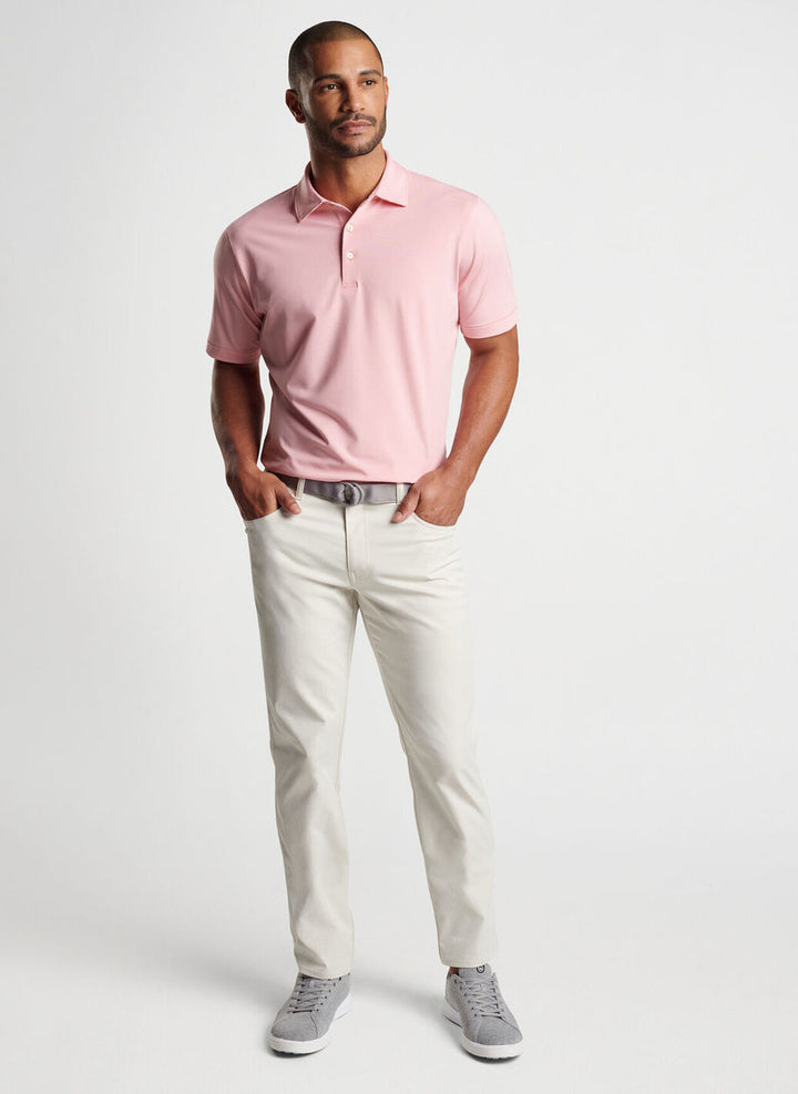 Peter Millar Jubilee Stripe Performance Polo: Grapefruit