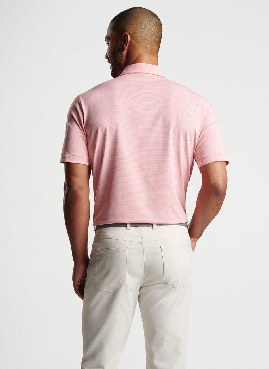 Peter Millar Jubilee Stripe Performance Polo: Grapefruit