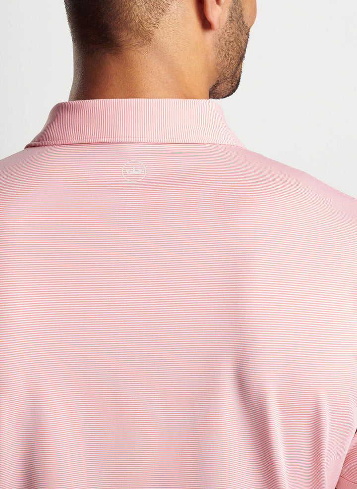 Peter Millar Jubilee Stripe Performance Polo: Grapefruit