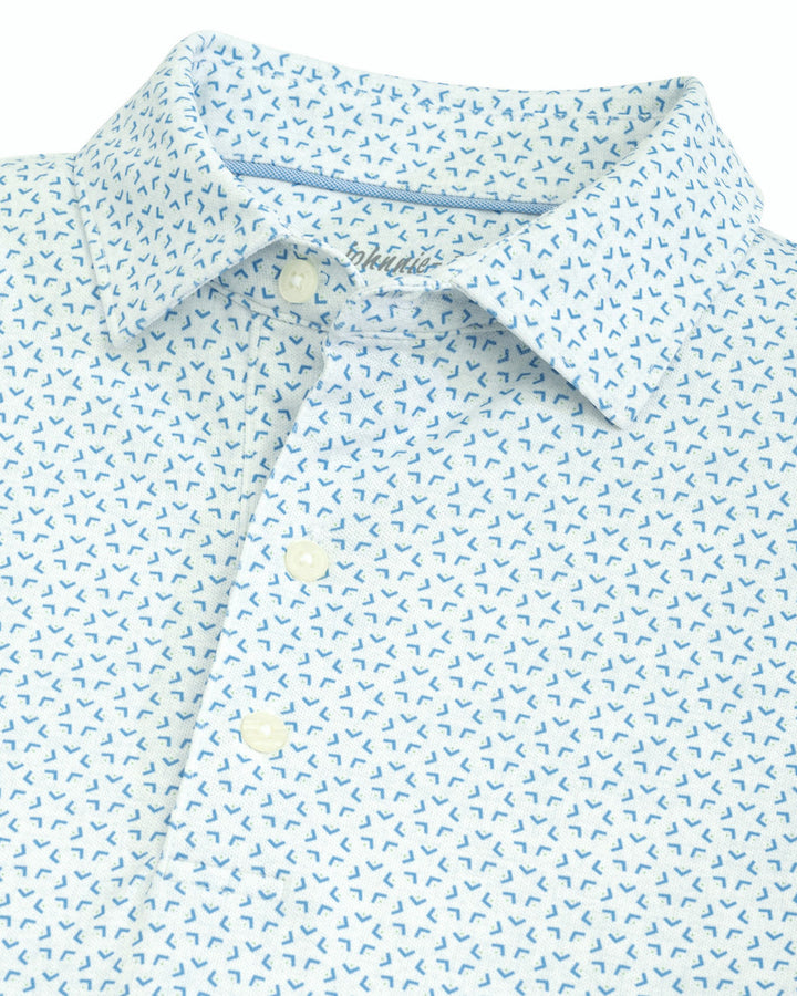 Johnnie-O Tatum Printed Polo: White