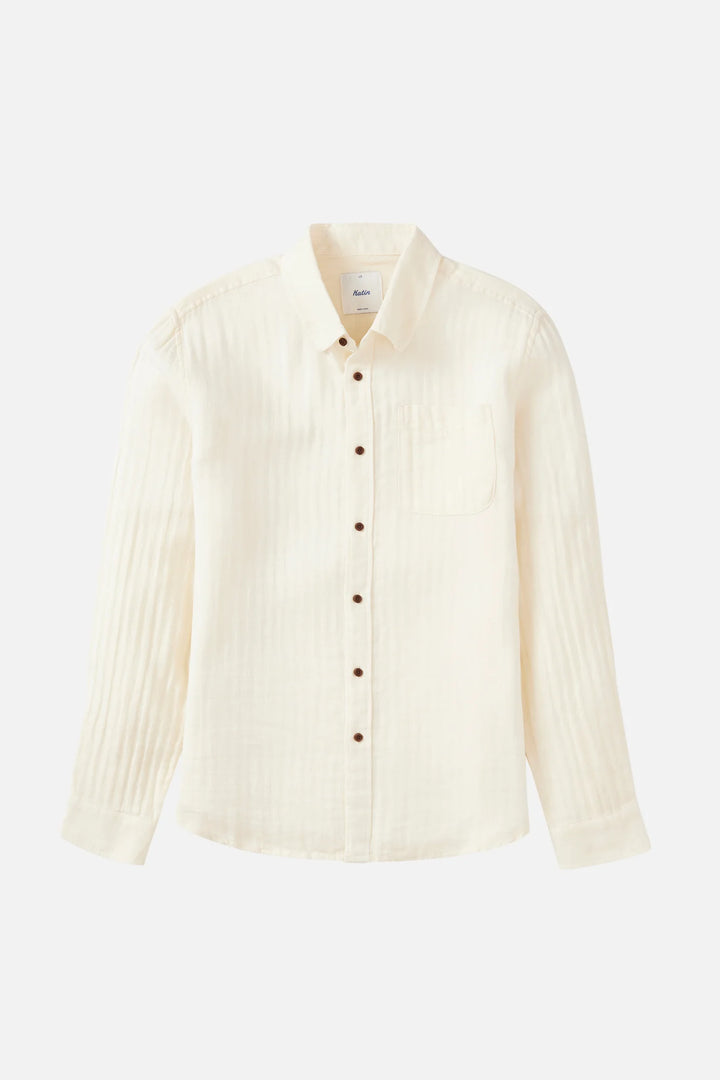 Katin Alan Solid Long Sleeve Shirt: Vintage White