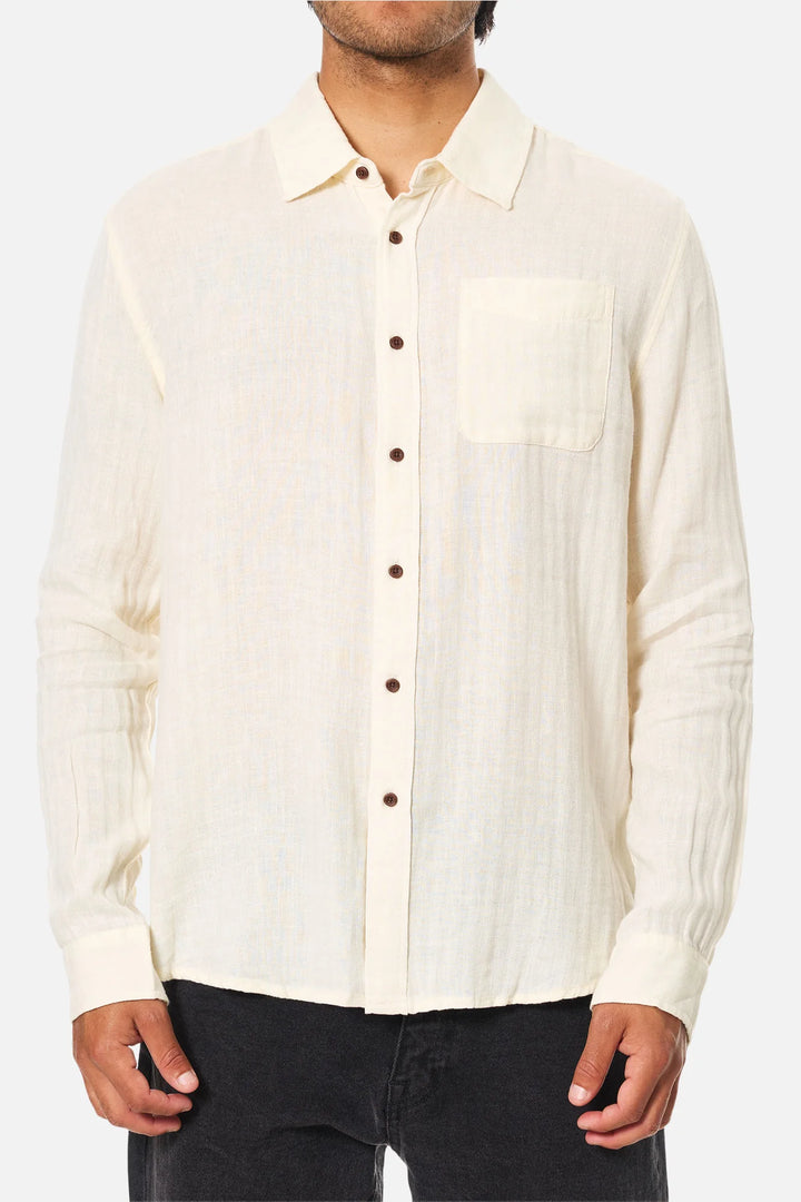 Katin Alan Solid Long Sleeve Shirt: Vintage White