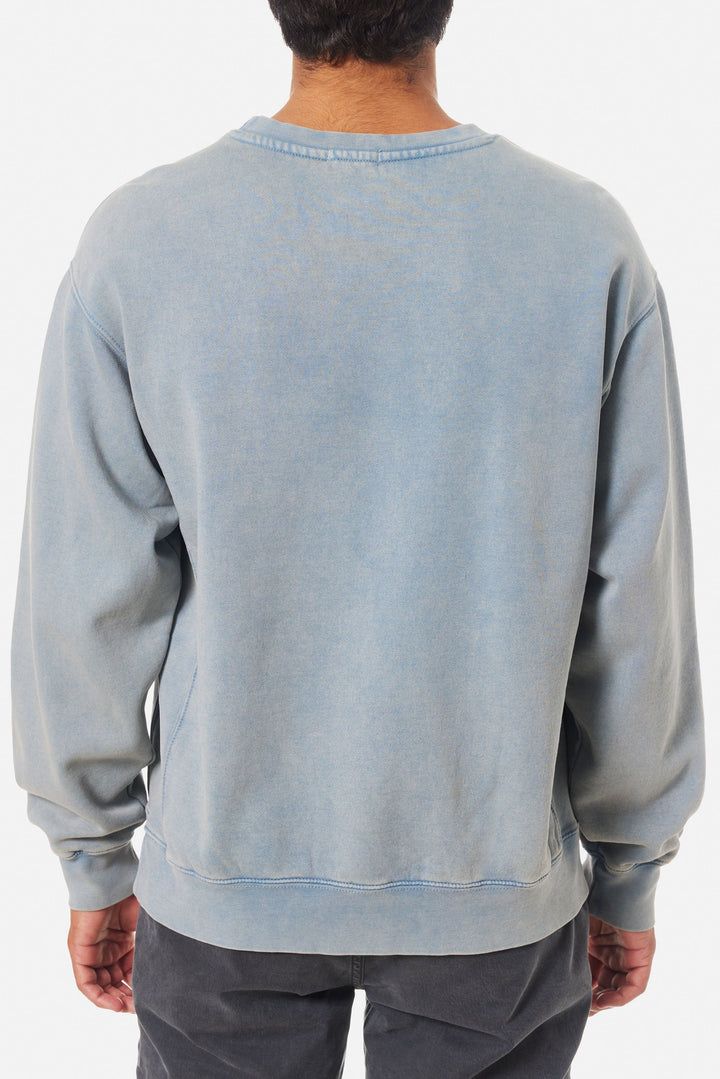 Katin Embroidered Crewneck: Washed Blue Sand Wash