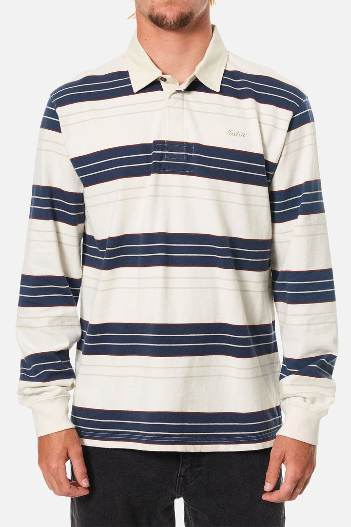 Katin Greg Long Sleeve Rugby Polo: Dark Blue