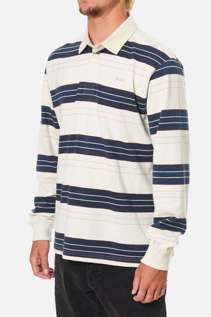 Katin Greg Long Sleeve Rugby Polo: Dark Blue