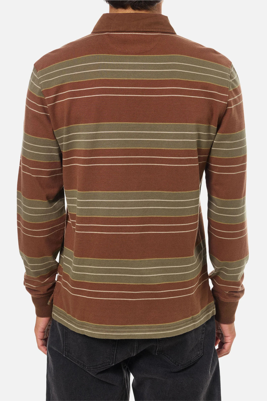 Katin Greg Long Sleeve Rugby Polo: Mahogany
