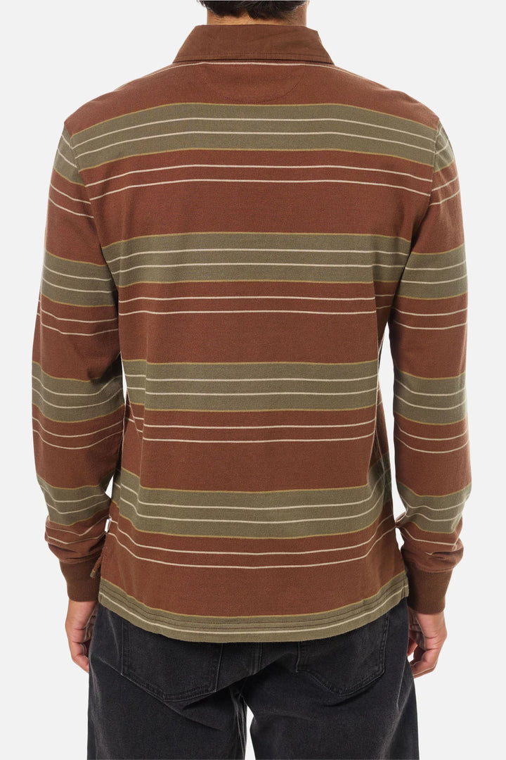 Katin Greg Long Sleeve Rugby Polo: Mahogany