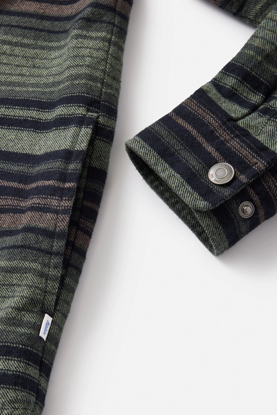 Katin Harold Stripe Hooded Flannel: Sea Gray