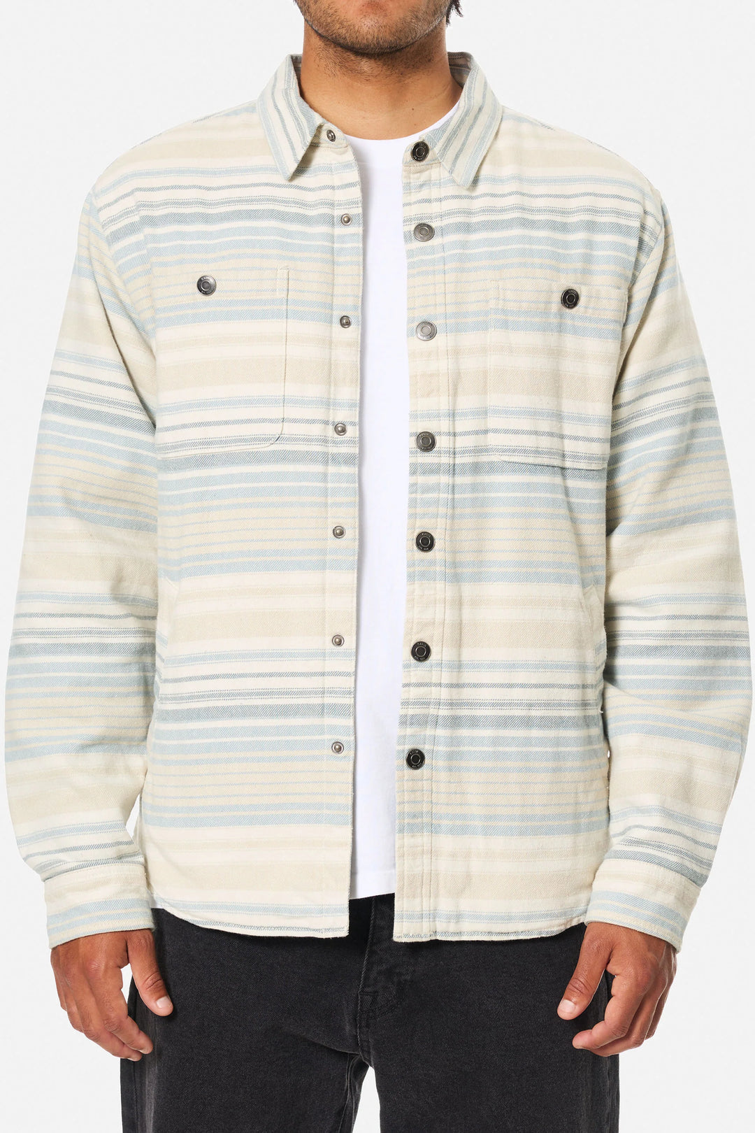 Katin Harold Stripe Jacket: Dusty Blue