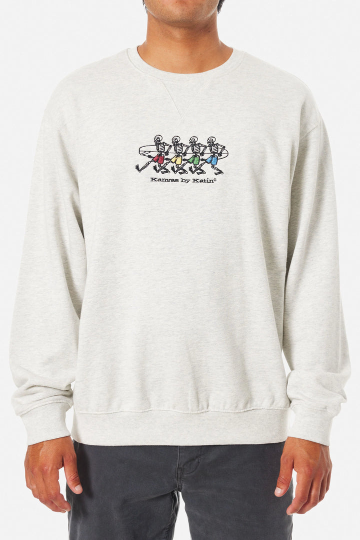 Katin Hermanos Embroidered Crewneck: Heather Gray